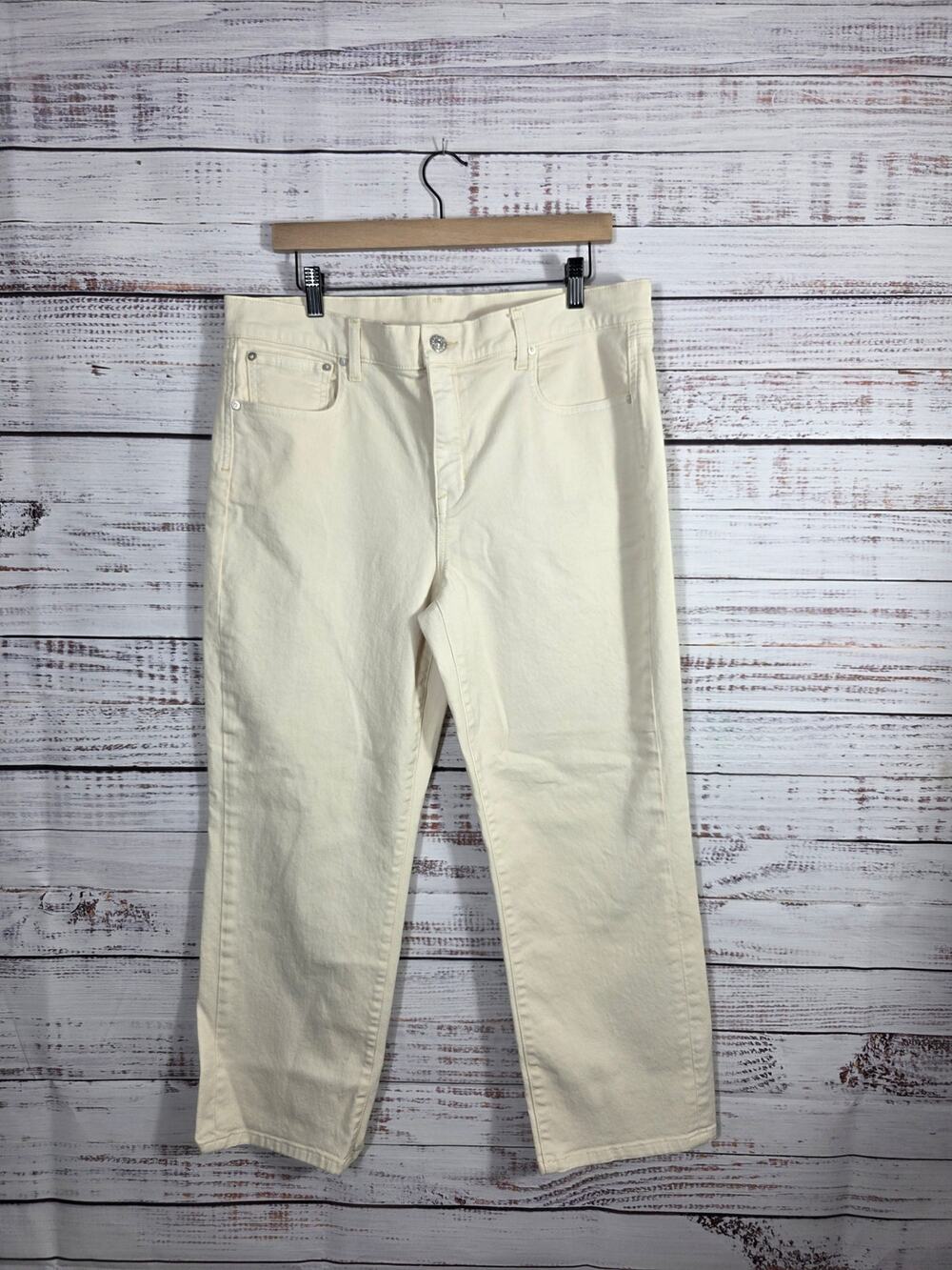AYR The Frenchie Women's Jeans size 33 off white straight leg made in USA